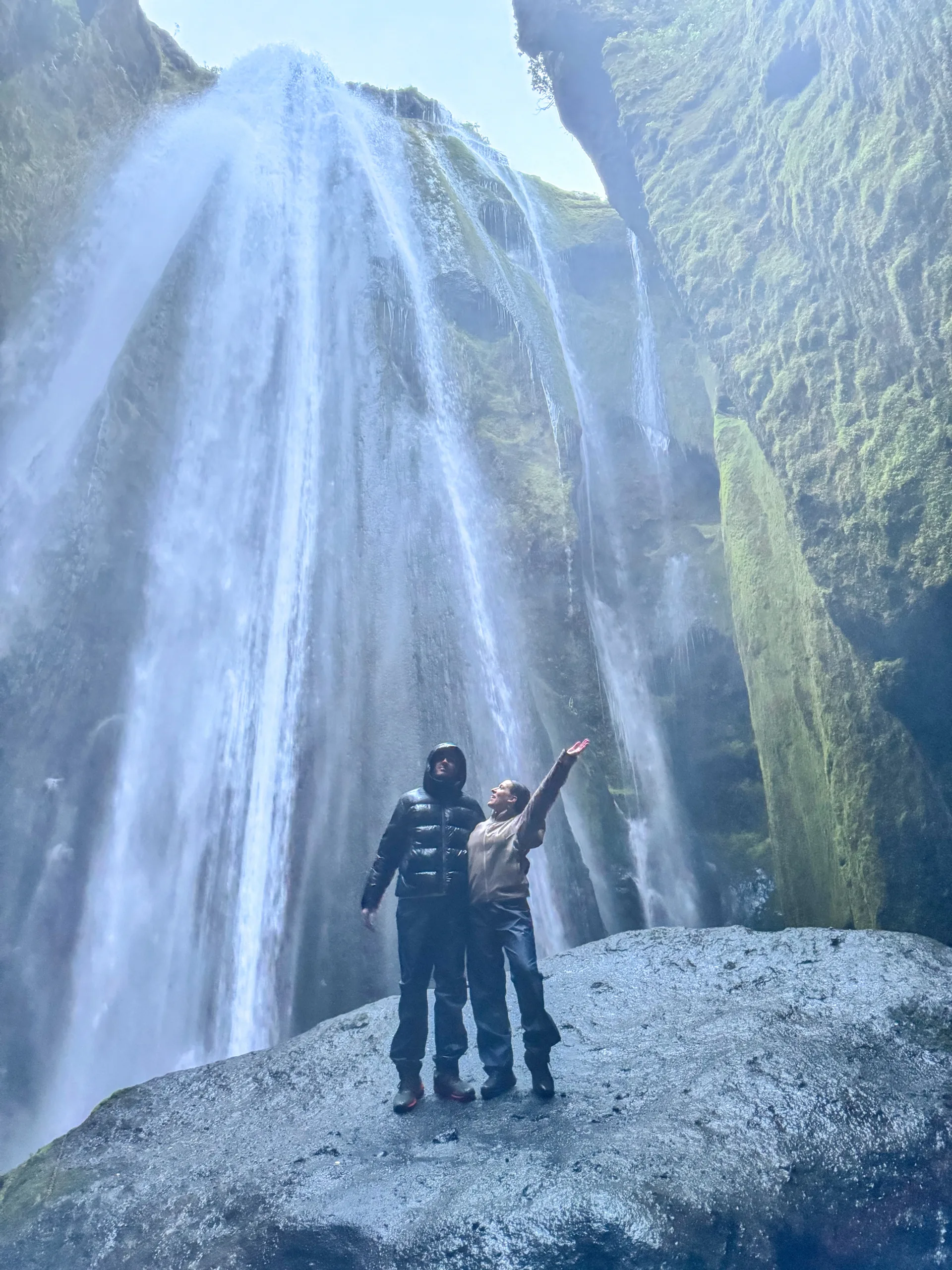 Gljúfrabúi cascade couple Gljúfrabúi cascade couple